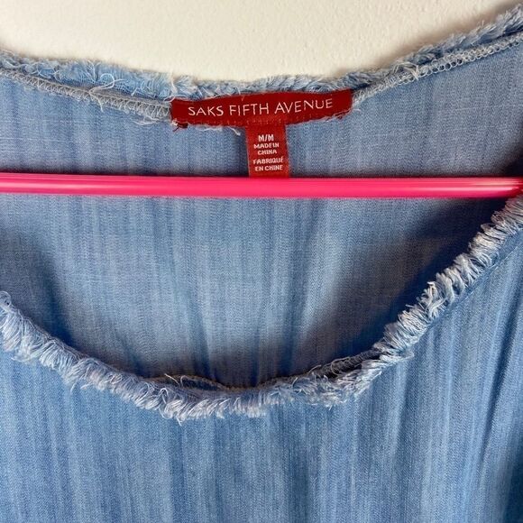 Saks Fifth Avenue Shoulderless Frayed Hem Dress - Picture 6 of 6